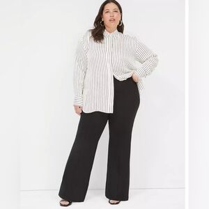 Just My Style Women's Black Elastic Waistline Dress Pants In A Size 3XL